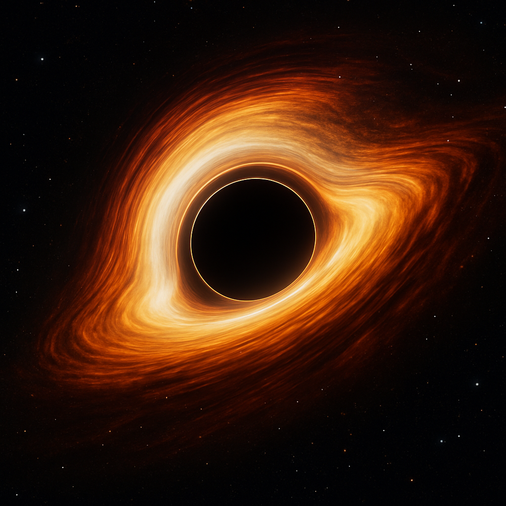 A picture of a black hole that the turtles generated for the kid
